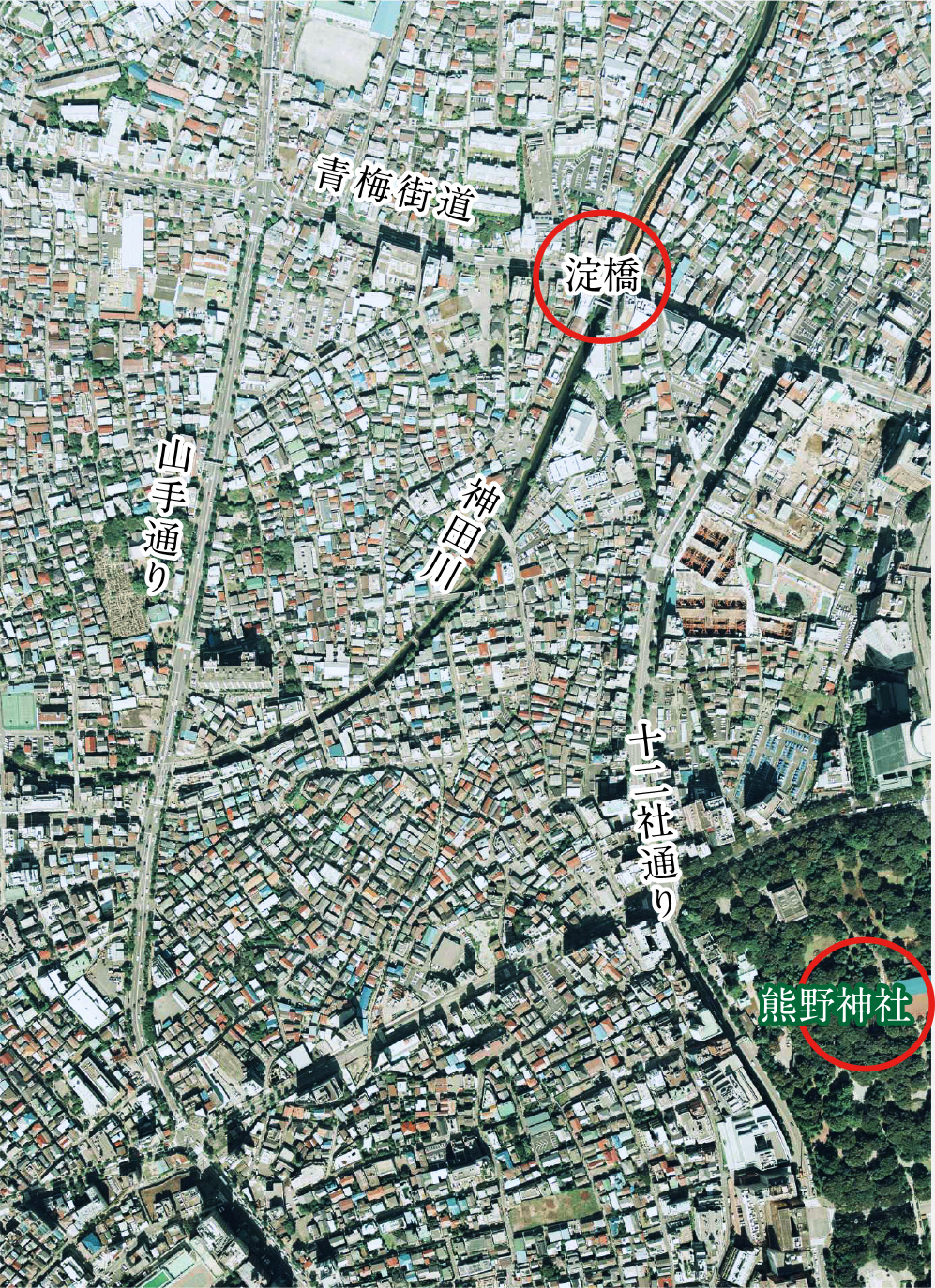 昭和50年の「西新宿」（角筈村付近）